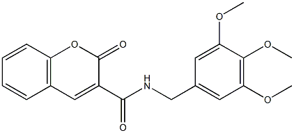 2-oxo-N-(3,4,5-trimethoxybenzyl)-2H-chromene-3-carboxamide Struktur