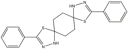 3,11-diphenyl-4,12-dithia-1,2,9,10-tetraazadispiro[4.2.4.2]tetradeca-2,10-diene Struktur