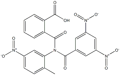 2-({{3,5-bisnitrobenzoyl}-5-nitro-2-methylanilino}carbonyl)benzoic acid Struktur