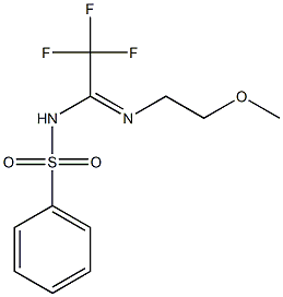 N-[2,2,2-trifluoro-N-(2-methoxyethyl)ethanimidoyl]benzenesulfonamide Struktur