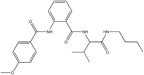 N-{1-[(butylamino)carbonyl]-2-methylpropyl}-2-[(4-methoxybenzoyl)amino]benzamide Struktur