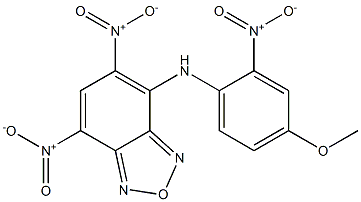 5,7-bisnitro-4-{2-nitro-4-methoxyanilino}-2,1,3-benzoxadiazole Struktur