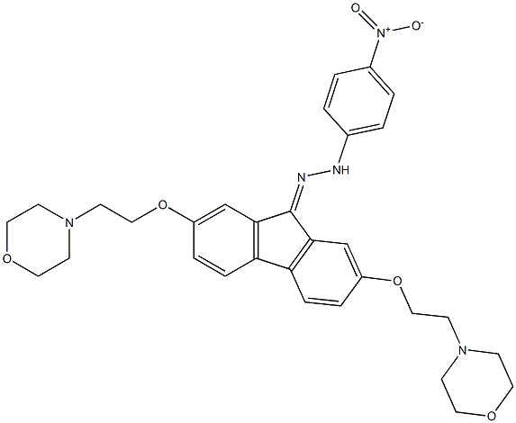 2,7-bis[2-(4-morpholinyl)ethoxy]-9H-fluoren-9-one {4-nitrophenyl}hydrazone Struktur