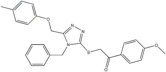 2-({4-benzyl-5-[(4-methylphenoxy)methyl]-4H-1,2,4-triazol-3-yl}sulfanyl)-1-(4-methoxyphenyl)ethanone Struktur