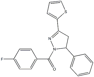 1-(4-fluorobenzoyl)-5-phenyl-3-thien-2-yl-4,5-dihydro-1H-pyrazole Struktur