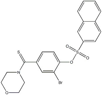 2-bromo-4-(morpholin-4-ylcarbothioyl)phenyl naphthalene-2-sulfonate Struktur