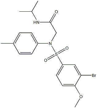 2-{[(3-bromo-4-methoxyphenyl)sulfonyl]-4-methylanilino}-N-isopropylacetamide Struktur