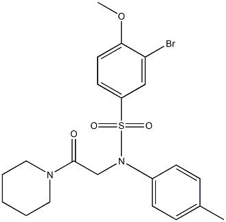 3-bromo-4-methoxy-N-(4-methylphenyl)-N-(2-oxo-2-piperidin-1-ylethyl)benzenesulfonamide Struktur