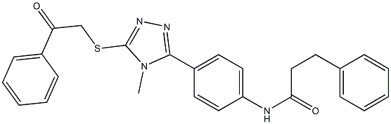 N-(4-{4-methyl-5-[(2-oxo-2-phenylethyl)sulfanyl]-4H-1,2,4-triazol-3-yl}phenyl)-3-phenylpropanamide Struktur