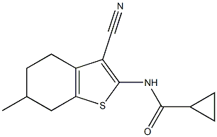 N-(3-cyano-6-methyl-4,5,6,7-tetrahydro-1-benzothien-2-yl)cyclopropanecarboxamide Struktur