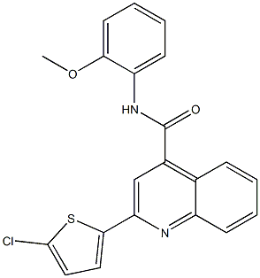 2-(5-chloro-2-thienyl)-N-(2-methoxyphenyl)-4-quinolinecarboxamide Struktur