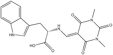 N-[(1,3-dimethyl-2,4,6-trioxotetrahydro-5(2H)-pyrimidinylidene)methyl]tryptophan Struktur