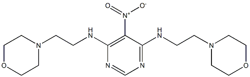 4-{2-[(5-nitro-6-{[2-(4-morpholinyl)ethyl]amino}-4-pyrimidinyl)amino]ethyl}morpholine Struktur