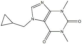 7-(cyclopropylmethyl)-1,3-dimethyl-3,7-dihydro-1H-purine-2,6-dione Struktur