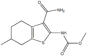 methyl 3-(aminocarbonyl)-6-methyl-4,5,6,7-tetrahydro-1-benzothien-2-ylcarbamate Struktur