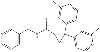 2,2-bis(3-methylphenyl)-N-(3-pyridinylmethyl)cyclopropanecarboxamide Struktur