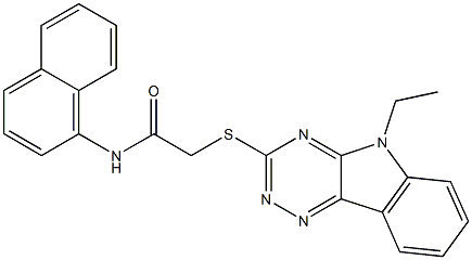 2-[(5-ethyl-5H-[1,2,4]triazino[5,6-b]indol-3-yl)sulfanyl]-N-(1-naphthyl)acetamide Struktur