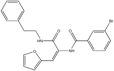 3-bromo-N-(2-(2-furyl)-1-{[(2-phenylethyl)amino]carbonyl}vinyl)benzamide Struktur