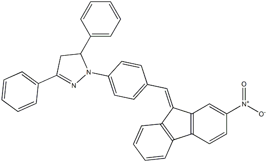 1-[4-({2-nitro-9H-fluoren-9-ylidene}methyl)phenyl]-3,5-diphenyl-4,5-dihydro-1H-pyrazole Struktur