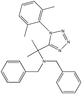 N,N-dibenzyl-2-[1-(2,6-dimethylphenyl)-1H-tetraazol-5-yl]-2-propanamine Struktur