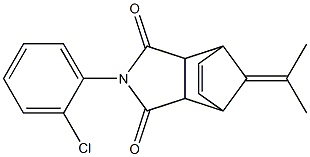 4-(2-chlorophenyl)-10-(1-methylethylidene)-4-azatricyclo[5.2.1.0~2,6~]dec-8-ene-3,5-dione Struktur