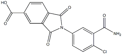 2-[3-(aminocarbonyl)-4-chlorophenyl]-1,3-dioxo-5-isoindolinecarboxylic acid Struktur