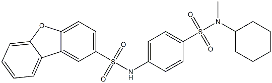 N-(4-{[cyclohexyl(methyl)amino]sulfonyl}phenyl)dibenzo[b,d]furan-2-sulfonamide Struktur