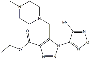 ethyl 1-(4-amino-1,2,5-oxadiazol-3-yl)-5-[(4-methyl-1-piperazinyl)methyl]-1H-1,2,3-triazole-4-carboxylate Struktur