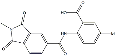 5-bromo-2-{[(2-methyl-1,3-dioxo-2,3-dihydro-1H-isoindol-5-yl)carbonyl]amino}benzoic acid Struktur