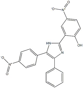 4-nitro-2-(5-{4-nitrophenyl}-4-phenyl-1H-imidazol-2-yl)phenol Struktur