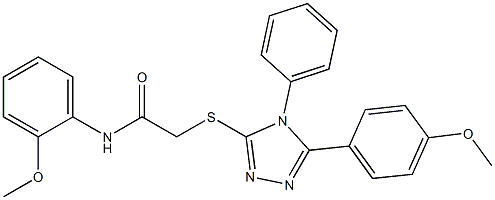 N-(2-methoxyphenyl)-2-{[5-(4-methoxyphenyl)-4-phenyl-4H-1,2,4-triazol-3-yl]sulfanyl}acetamide Struktur