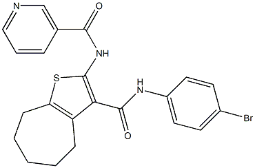 N-{3-[(4-bromoanilino)carbonyl]-5,6,7,8-tetrahydro-4H-cyclohepta[b]thien-2-yl}nicotinamide Struktur