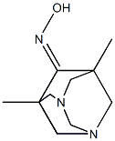 5,7-dimethyl-1,3-diazatricyclo[3.3.1.1~3,7~]decan-6-one oxime Struktur