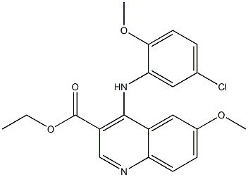 ethyl 4-(5-chloro-2-methoxyanilino)-6-methoxy-3-quinolinecarboxylate Struktur