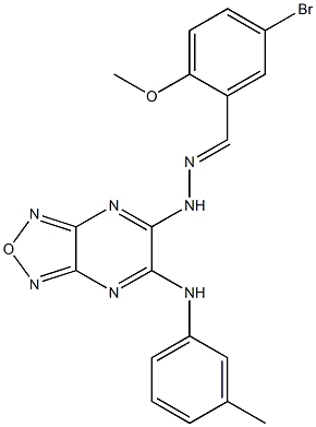 5-bromo-2-methoxybenzaldehyde [6-(3-toluidino)[1,2,5]oxadiazolo[3,4-b]pyrazin-5-yl]hydrazone Struktur