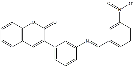 3-[3-({3-nitrobenzylidene}amino)phenyl]-2H-chromen-2-one Struktur