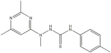 2-(2,6-dimethyl-4-pyrimidinyl)-2-methyl-N-(4-methylphenyl)hydrazinecarbothioamide Struktur