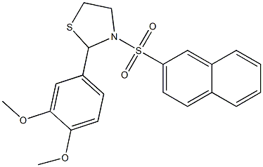 2-[3,4-bis(methyloxy)phenyl]-3-(naphthalen-2-ylsulfonyl)-1,3-thiazolidine Struktur