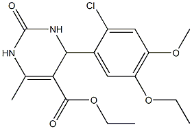 ethyl 4-(2-chloro-5-ethoxy-4-methoxyphenyl)-6-methyl-2-oxo-1,2,3,4-tetrahydro-5-pyrimidinecarboxylate Struktur