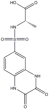 N-[(2,3-dioxo-1,2,3,4-tetrahydro-6-quinoxalinyl)sulfonyl]alanine Struktur