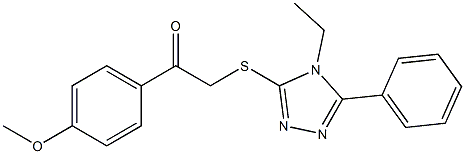 2-[(4-ethyl-5-phenyl-4H-1,2,4-triazol-3-yl)sulfanyl]-1-(4-methoxyphenyl)ethanone Struktur