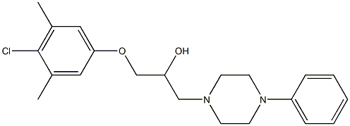 1-(4-chloro-3,5-dimethylphenoxy)-3-(4-phenyl-1-piperazinyl)-2-propanol Struktur