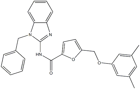 N-(1-benzyl-1H-benzimidazol-2-yl)-5-[(3,5-dimethylphenoxy)methyl]-2-furamide Struktur