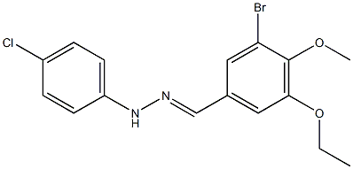 3-bromo-5-ethoxy-4-methoxybenzaldehyde (4-chlorophenyl)hydrazone Struktur