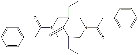 1,5-diethyl-3,7-bis(phenylacetyl)-3,7-diazabicyclo[3.3.1]nonan-9-one Struktur