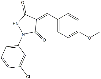 1-(3-chlorophenyl)-4-(4-methoxybenzylidene)-3,5-pyrazolidinedione Struktur