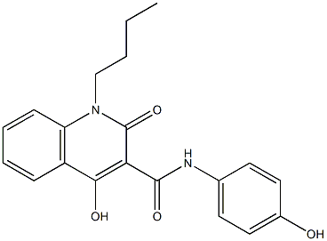 1-butyl-4-hydroxy-N-(4-hydroxyphenyl)-2-oxo-1,2-dihydro-3-quinolinecarboxamide Struktur