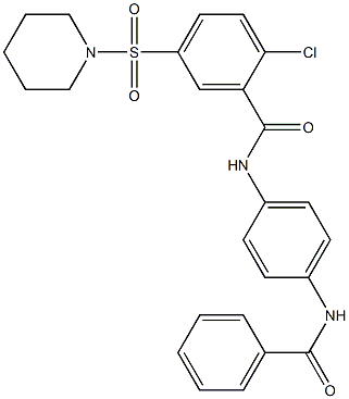 N-[4-(benzoylamino)phenyl]-2-chloro-5-(1-piperidinylsulfonyl)benzamide Struktur