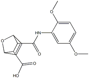 3-[(2,5-dimethoxyanilino)carbonyl]-7-oxabicyclo[2.2.1]hept-5-ene-2-carboxylic acid Struktur