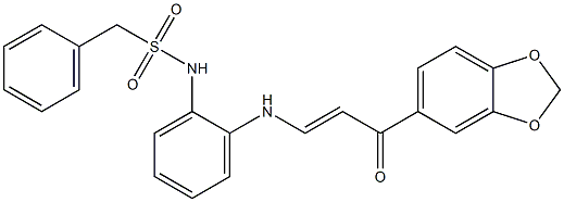 N-(2-{[3-(1,3-benzodioxol-5-yl)-3-oxo-1-propenyl]amino}phenyl)(phenyl)methanesulfonamide Struktur